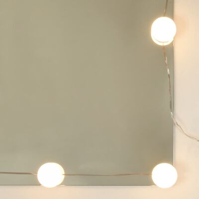 vidaXL spoguļgaldiņš ar LED, ozolkoka krāsa, 96x40x142 cm
