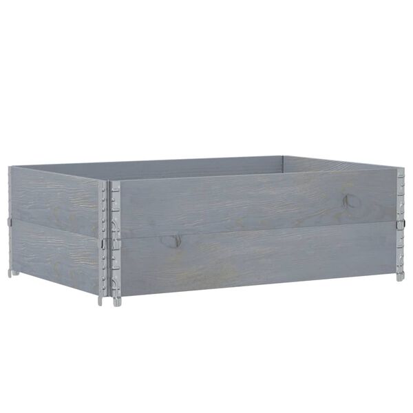 vidaXL pale&scaron;u apmales, 2 gab., pelēks, 120x80 cm, priedes masīvkoks