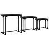 vidaXL Iek&scaron;ējais Kafijas Galds 3 pcs Melns ozols 50.5 x 35 x 53 cm