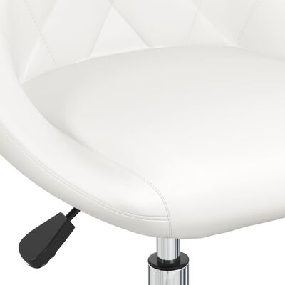 vidaXL grozāms virtuves krēsls, balta mākslīgā āda