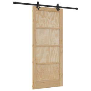 vidaXL Slīdo&scaron;ās durvis Dabiska un melna 86 x 198,5 cm