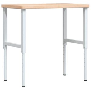 vidaXL darbagalds, 100x60x(73-99,5) cm, ozola masīvkoks, taisnstūra