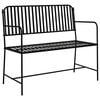 vidaXL Dārza sols 2 -Seater 103,5 x 51,5 x 90 cm Tērauds Melna