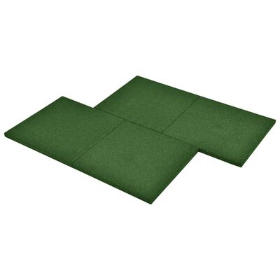 vidaXL drošības flīzes, 6 gab., zaļas, 50x50x3 cm, gumija