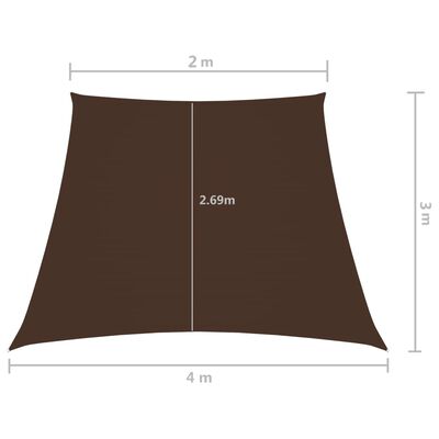 vidaXL saulessargs, 2/4x3m, trapeces forma, brūns oksforda audums