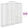 vidaXL arkveida gabiona grozi, 18gb., 200x30x180/200cm, cinkota dzelzs