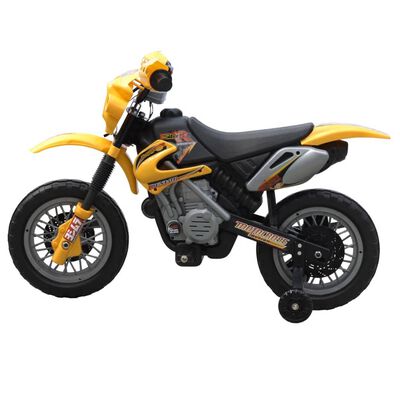 vidaXL bērnu motocikls, dzeltens un melns