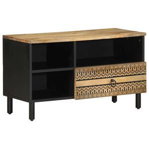 vidaXL TV skapītis melns 80x33,5x46 cm neapstrādāts mango masīvkoks