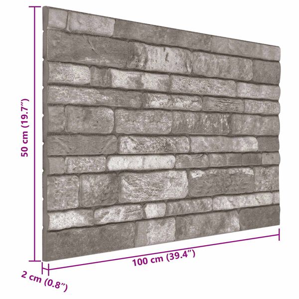 vidaXL Sienas paneļi 10 pcs Tum&scaron;i pelēka 100 x 50 cm EPS putas