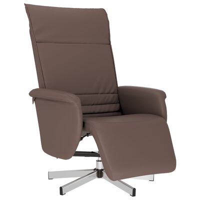 vidaXL atpūtas krēsls ar kāju balstu, atgāžams, brūns mākslīgā āda