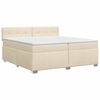 vidaXL Kontinentālā gulta ar matraci Krēmkrāsa 200 x 200 cm Audums