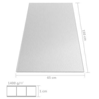 vidaXL polikarbonāta loksnes, 2 gab., 10 mm, 150x65 cm