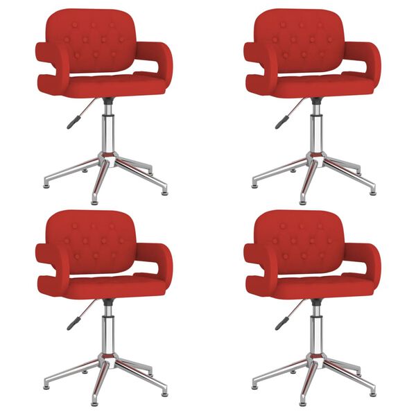 vidaXL grozāmi virtuves krēsli, 4 gab., vīnsarkana mākslīgā āda