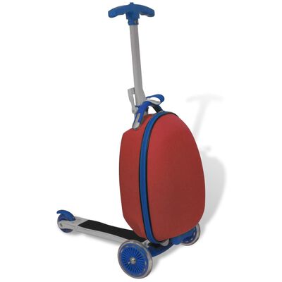 vidaXL bērnu skrejritenis ar ceļojumu koferi, sarkans