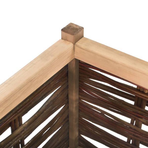 vidaXL augstā puķu kaste, 80x40x40 cm, priedes masīvkoks