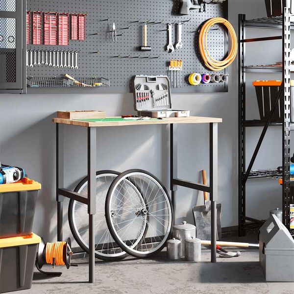 vidaXL darbagalds, 100x60x(71,5-98) cm, ozola masīvkoks