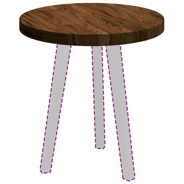 vidaXL Galda virsma Gaiši brūns Ø 50 x 4 cm Cietā ozola koks