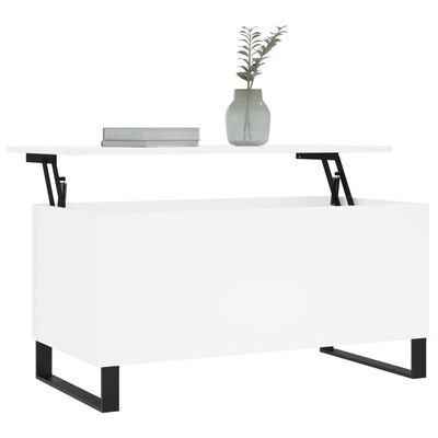 vidaXL kafijas galdiņš, balts, 90x44,5x45 cm, inženierijas koks