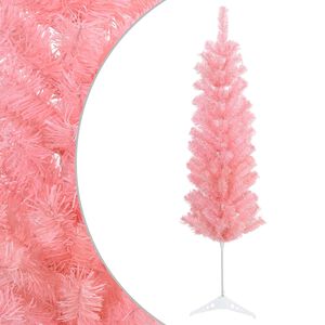 vidaXL Mākslīgs slaids Ziemassvētku koks 120 cm PVC un tērauds Rozā