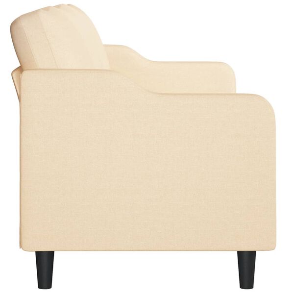 vidaXL trīsvietīgs dīvāns, krēmkrāsas audums, 210 cm