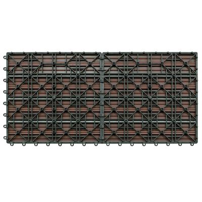 vidaXL terases flīzes, 6 gab., WPC, 60x30 cm, 1,08 m², brūnas