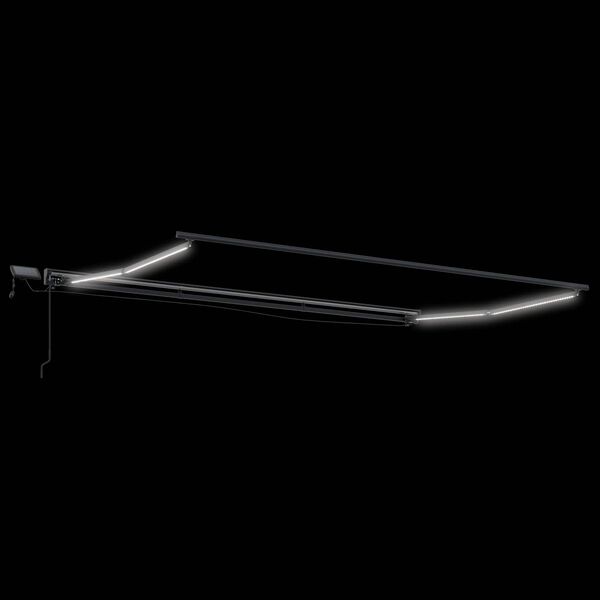 vidaXL Manuāls nojumes rāmis ar LED Antracīts 4,5 &times; 3 m Alumīnijs