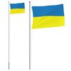vidaXL Ukrainas karogs un masts, 6,23 m, alumīnijs