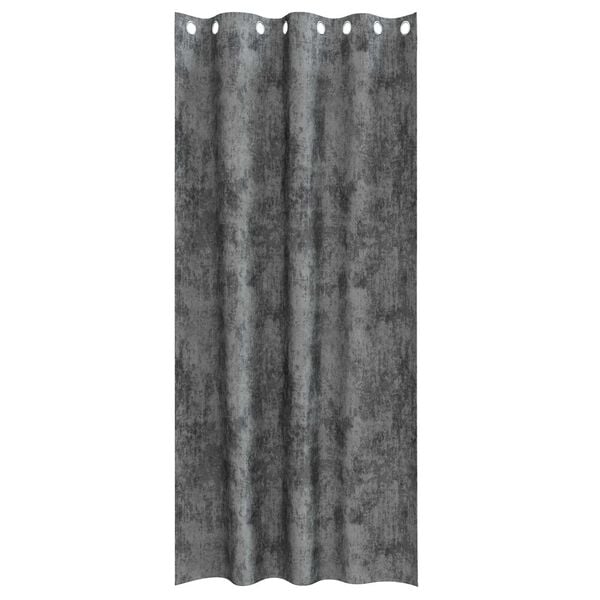 vidaXL Samta aizkari ar aizkariem 2 pcs Pelēka 260 x 140 cm Samts