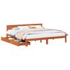vidaXL Gultas rāmis ar atvilktni Vaks brūns 180 x 200 cm Cieta priede