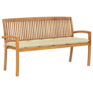 vidaXL dārza sols ar matraci, 159 cm, masīvs tīkkoks