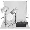 vidaXL fotostudijas komplekts, gaismas un fons