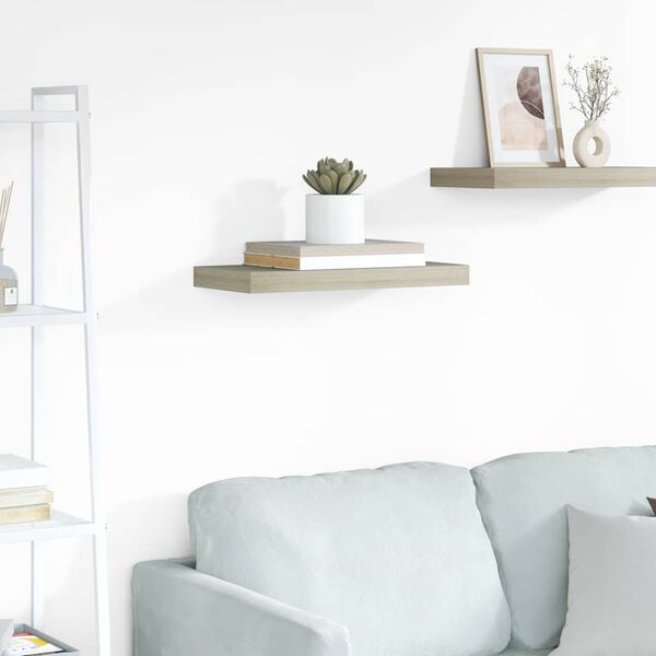 vidaXL sienas plaukts, ozolkoka krāsā, 50x23x3,8 cm, MDF