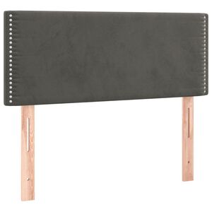 vidaXL gultas galvgalis, 90x5x78/88 cm, tum&scaron;i pelēks samts