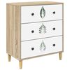 vidaXL Drīzā rokas HANAU Zaļa lapu druka 66 x 36,5 x 75 cm Sonoma