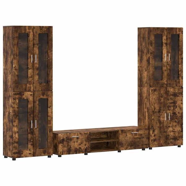 vidaXL TV skapī&scaron;u komplekts ar plauktu Dūmaka ozols Inženierijas koks