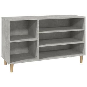vidaXL apavu plaukts, betonpelēks, 102x36x60 cm, inženierijas koks