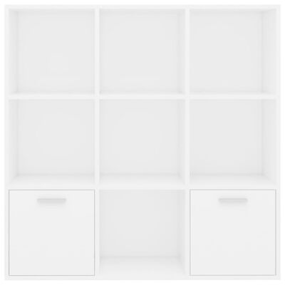 vidaXL grāmatu plaukts, balts, 98x30x98 cm, skaidu plāksne