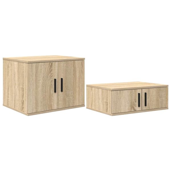 vidaXL Skapītis 2 pcs Sonoma ozols 118 x 41 x 40 cm Inženierijas koks