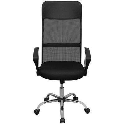 vidaXL pus-mākslīgās ādas ofisa krēsls, 61,5 x 60 cm, melnā krāsā