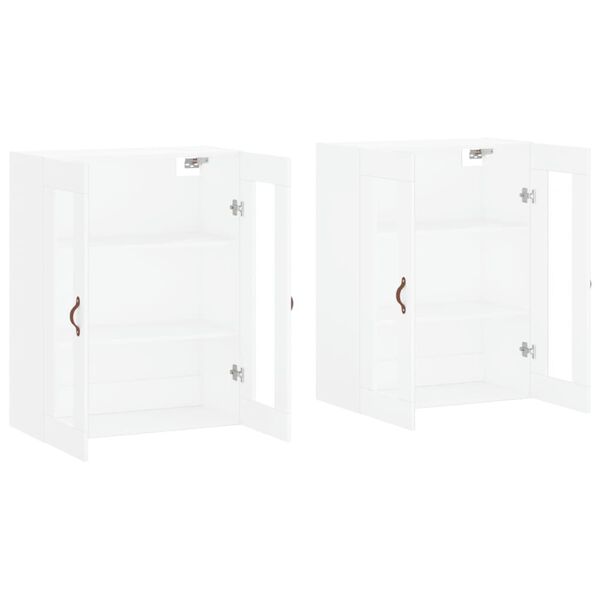 vidaXL sienas skapī&scaron;i, 2 gab., balti, inženierijas koks