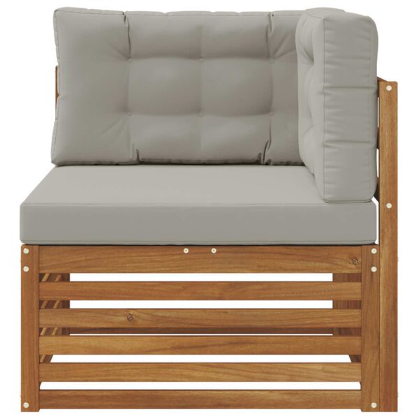 vidaXL Āra Stūra Dīvāns Cietā akācijas koks Dabiska