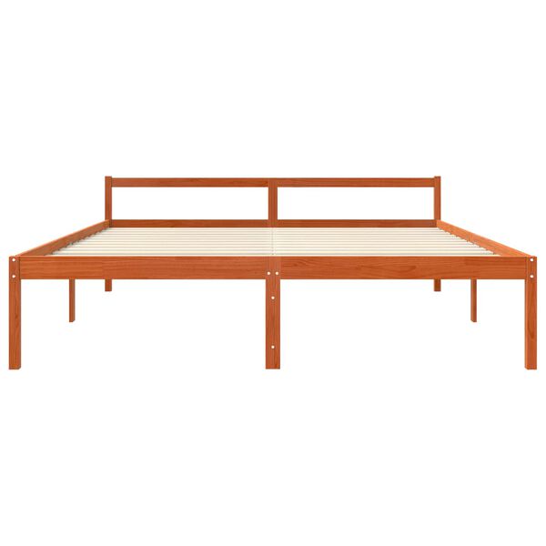 vidaXL Gultas rāmis Vaks brūns 180 x 200 cm Ciets priedes koks