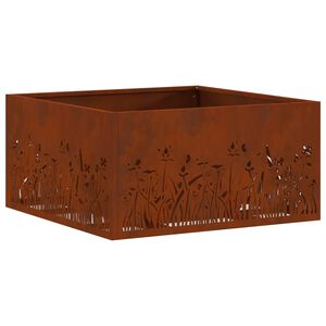 vidaXL Uguns bļoda Rūsa 60 x 60 x 30 cm Novecināts tērauds