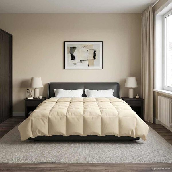 vidaXL Vasaras segas Tiltiņ&scaron; Krēmkrāsa 220 x 260 cm Mikro&scaron;ķiedra