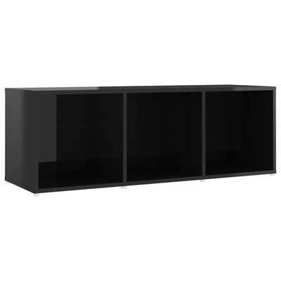 vidaXL TV skapītis, spīdīgi melns, 107x35x37 cm, skaidu plāksne
