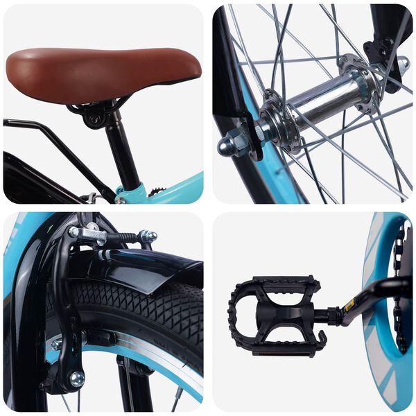 vidaXL Bērnu Velosipēds 20 Collas 6-11 gadu vecumam Gai&scaron;i zils