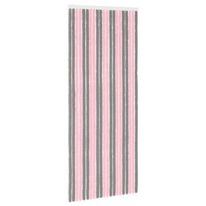 vidaXL Kukaiņu aizkars no &scaron;enila Sudraba pelēks un rozā 90 x 220 cm