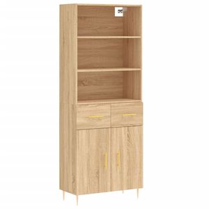 vidaXL augstais skapis, ozolkoka, 69,5x34x180 cm, inženierijas koks