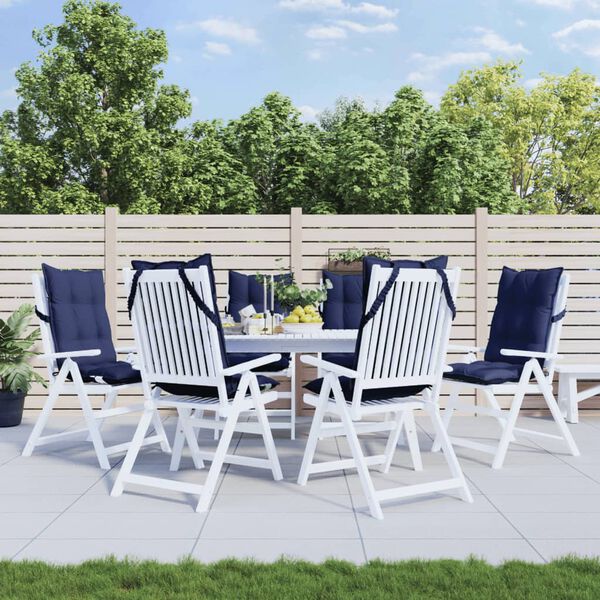 vidaXL dārza krēslu matrači, 6 gab., tum&scaron;i zils oksforda audums