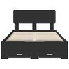 vidaXL Gultas rāmis ar atvilktni Melna 120 x 190 cm Inženierijas koks